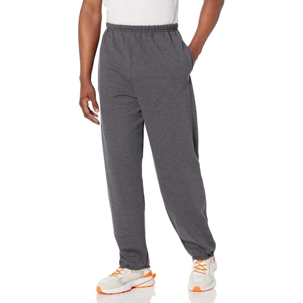imageHanes Mens Sweatpants Ultimate Cotton Fleece Sweatpants Joggers with Pockets for MenCharcoal Heather
