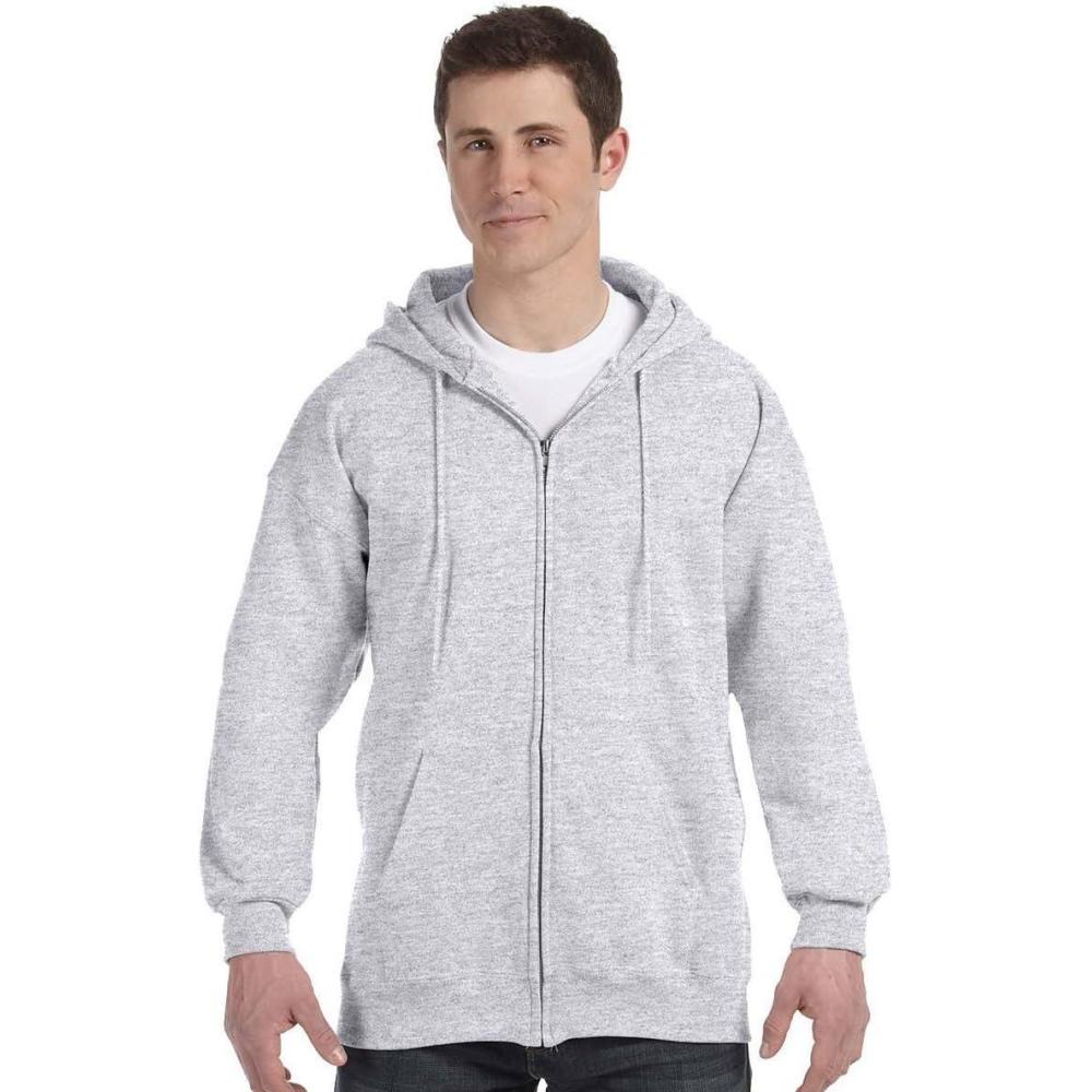 imageHanes Mens Ultimate FullZip Hoodie Mens Hooded Fleece Sweatshirt with ZipperAsh
