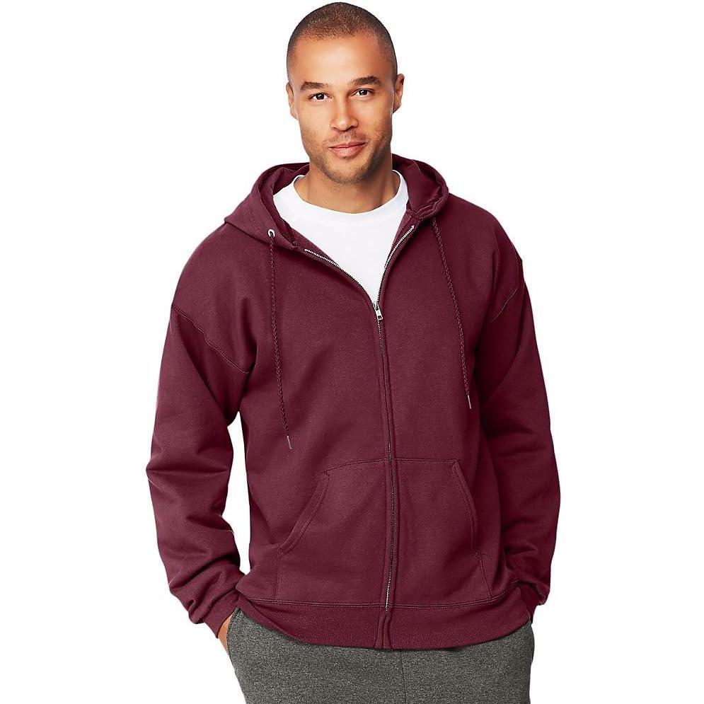 imageHanes Mens Ultimate FullZip Hoodie Mens Hooded Fleece Sweatshirt with ZipperCharcoal