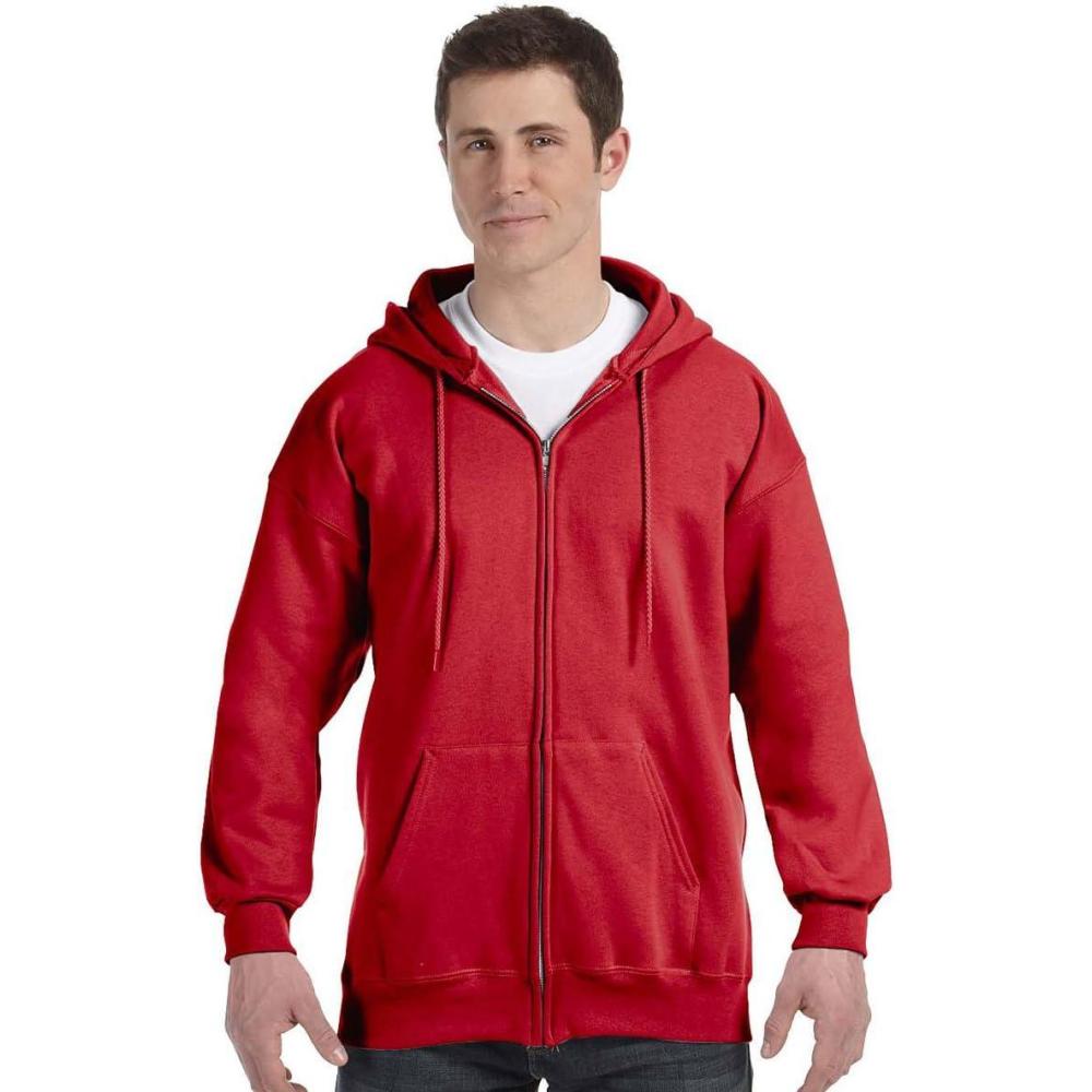 imageHanes Mens Ultimate FullZip Hoodie Mens Hooded Fleece Sweatshirt with ZipperDeep Red