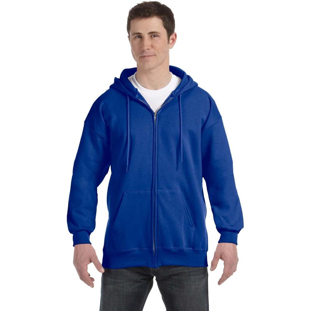 imageHanes Mens Ultimate FullZip Hoodie Mens Hooded Fleece Sweatshirt with ZipperDeep Royal Blue