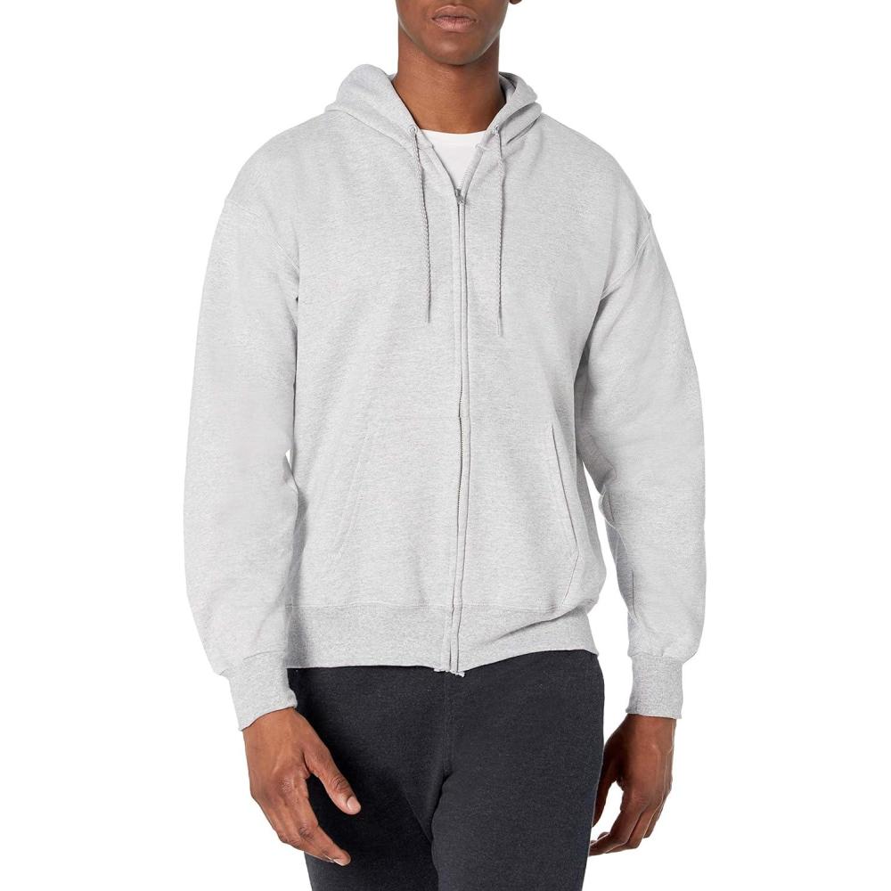 imageHanes Mens Ultimate FullZip Hoodie Mens Hooded Fleece Sweatshirt with ZipperLight Steel