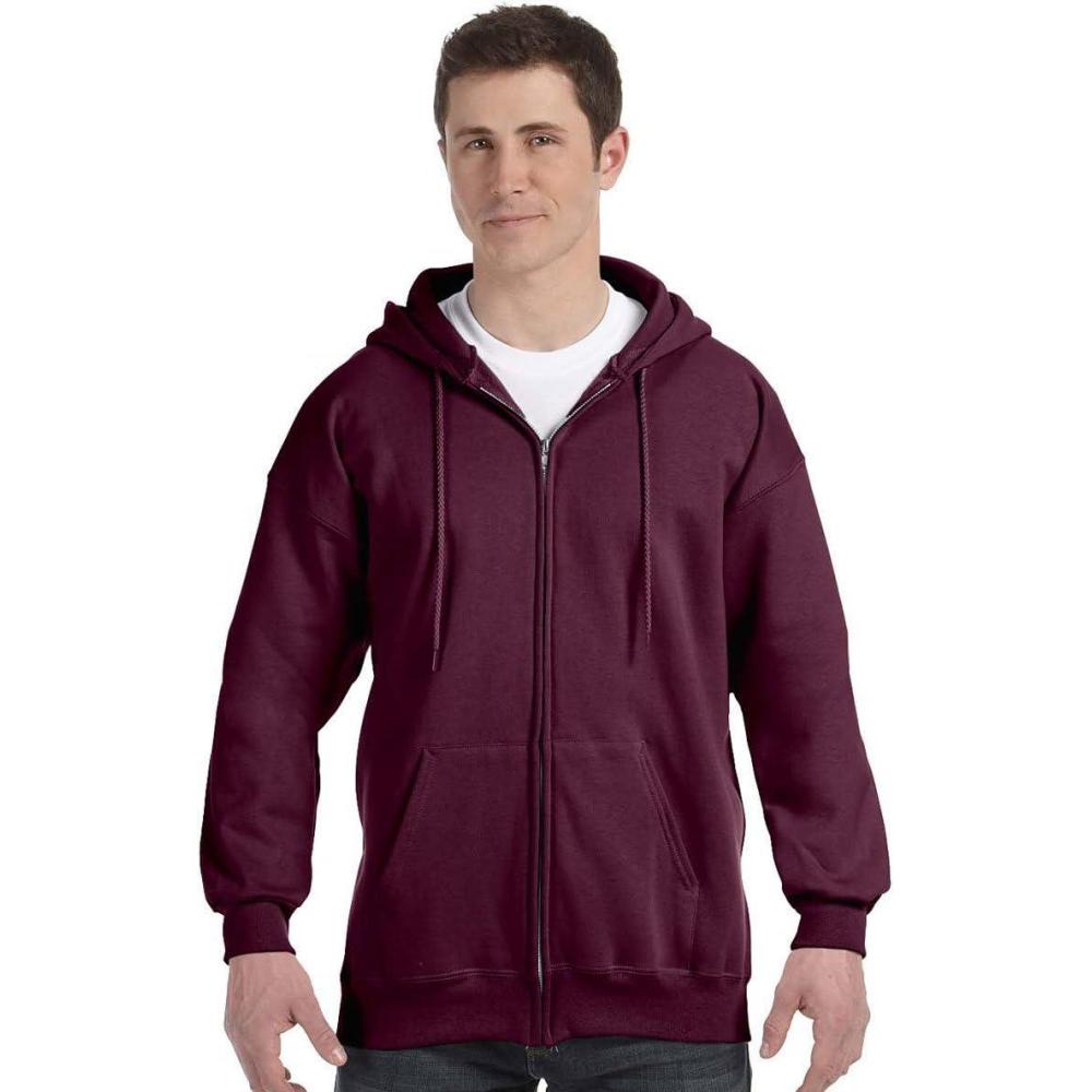 imageHanes Mens Ultimate FullZip Hoodie Mens Hooded Fleece Sweatshirt with ZipperMaroon