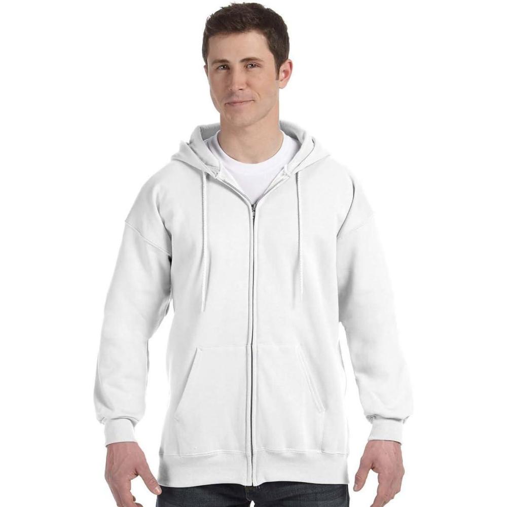 imageHanes Mens Ultimate FullZip Hoodie Mens Hooded Fleece Sweatshirt with ZipperWhite
