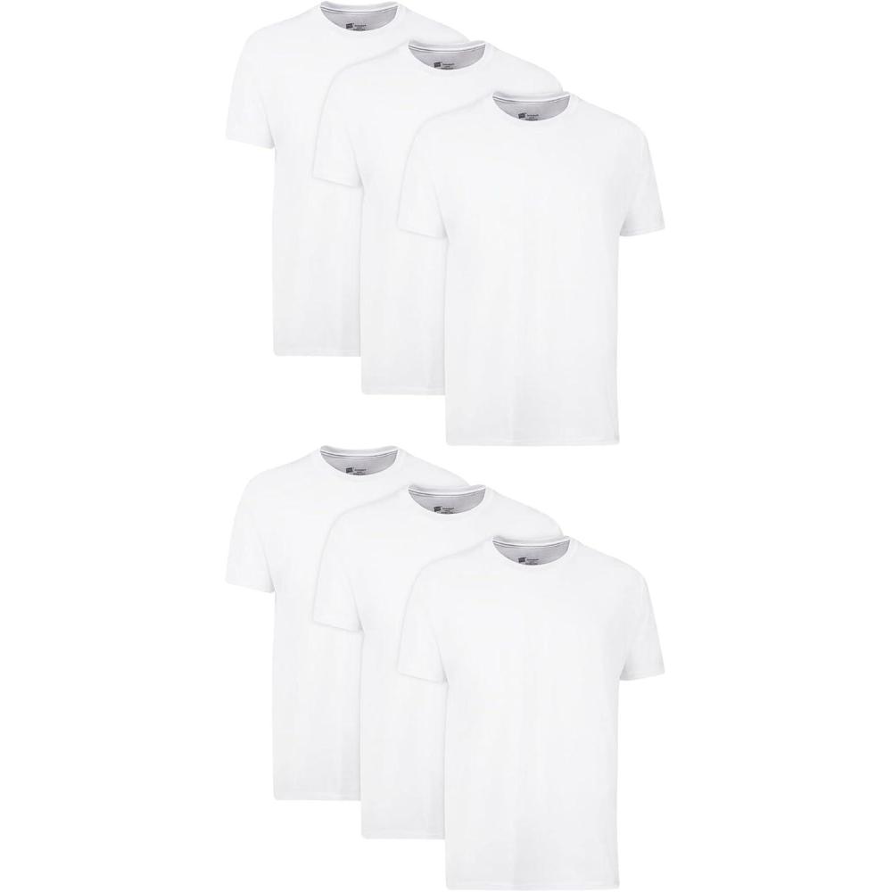 imageHanes Mens Undershirt Packs StayTucked Soft Cotton Undershirts Best Undershirts for Men WhiteBlackAsstd MultipacksWhite 6 Pack