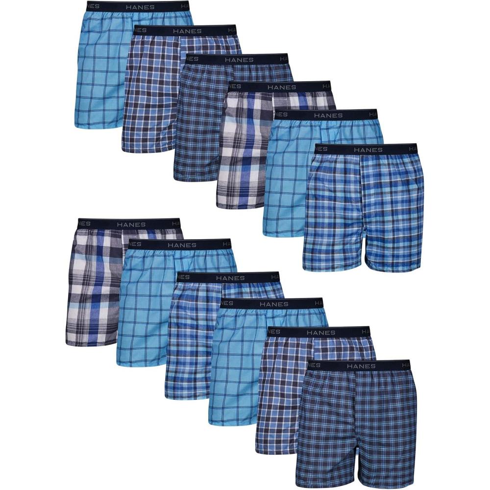 imageHanes Mens Underwear Boxers Pack Cool ampamp Breathable Cotton Underwear MoistureWicking Boxers for MenAssorted 12 Pack