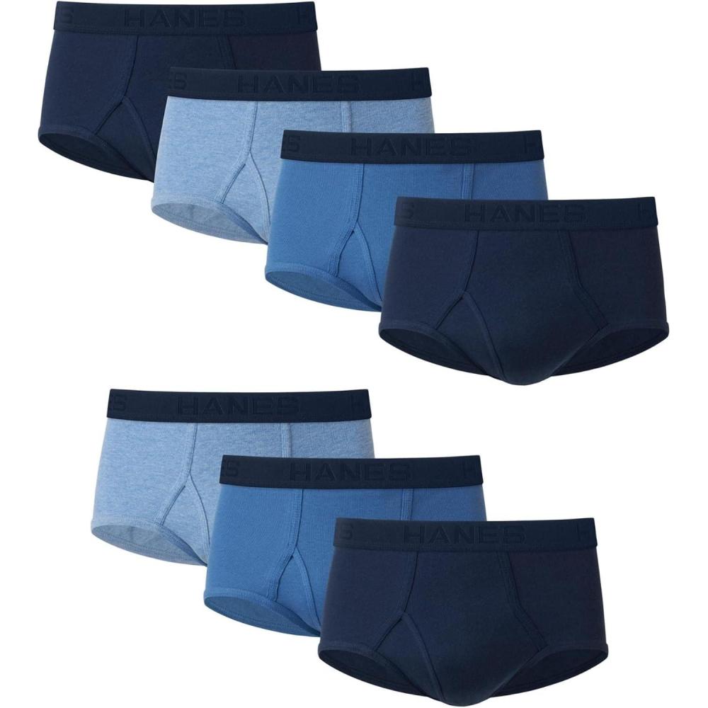 imageHanes Mens Underwear Briefs Pack 7Pack MoistureWicking Underwear for Men Everyday BriefsBlue 7 Pack