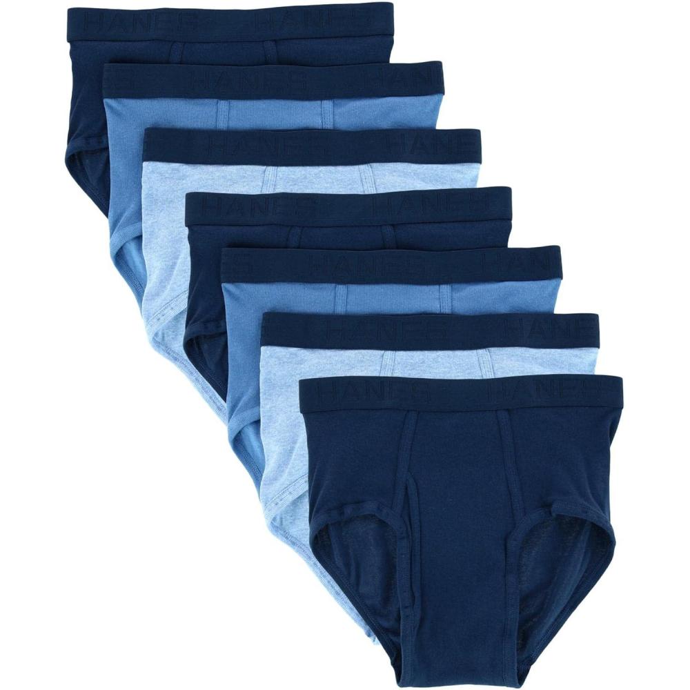 imageHanes Mens Underwear Briefs Pack 7Pack MoistureWicking Underwear for Men Everyday BriefsBlue