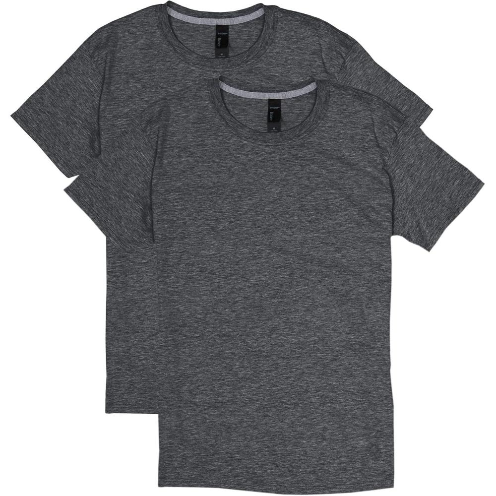 imageHanes Mens XTemp Performance TShirt Pack Cotton Blend MoistureWicking Tees for Men 2PackCharcoal Heather