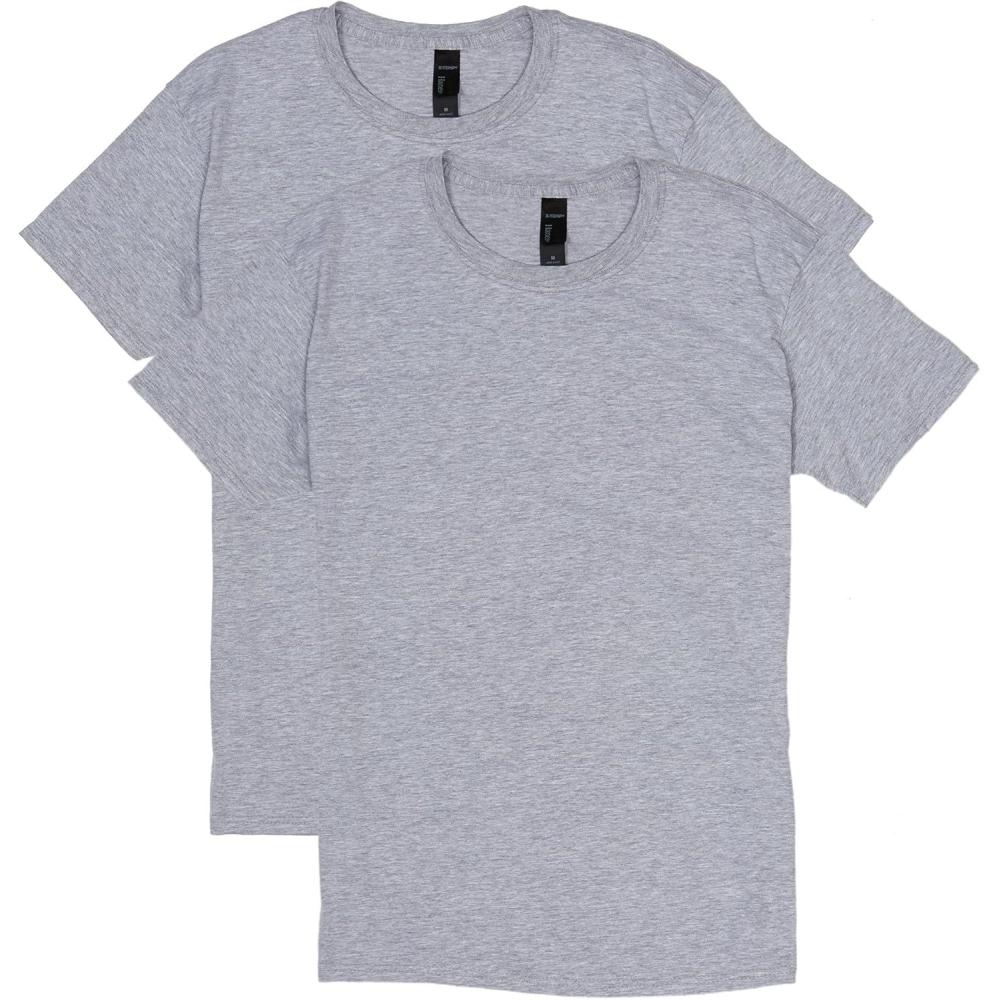 imageHanes Mens XTemp Performance TShirt Pack Cotton Blend MoistureWicking Tees for Men 2PackLight Steel