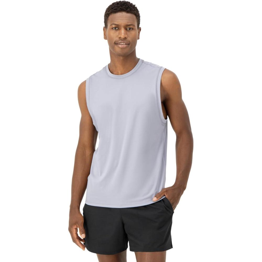imageHanes Moves Performance Men MoistureWicking Tank Top 4Way StretchTubing Grey