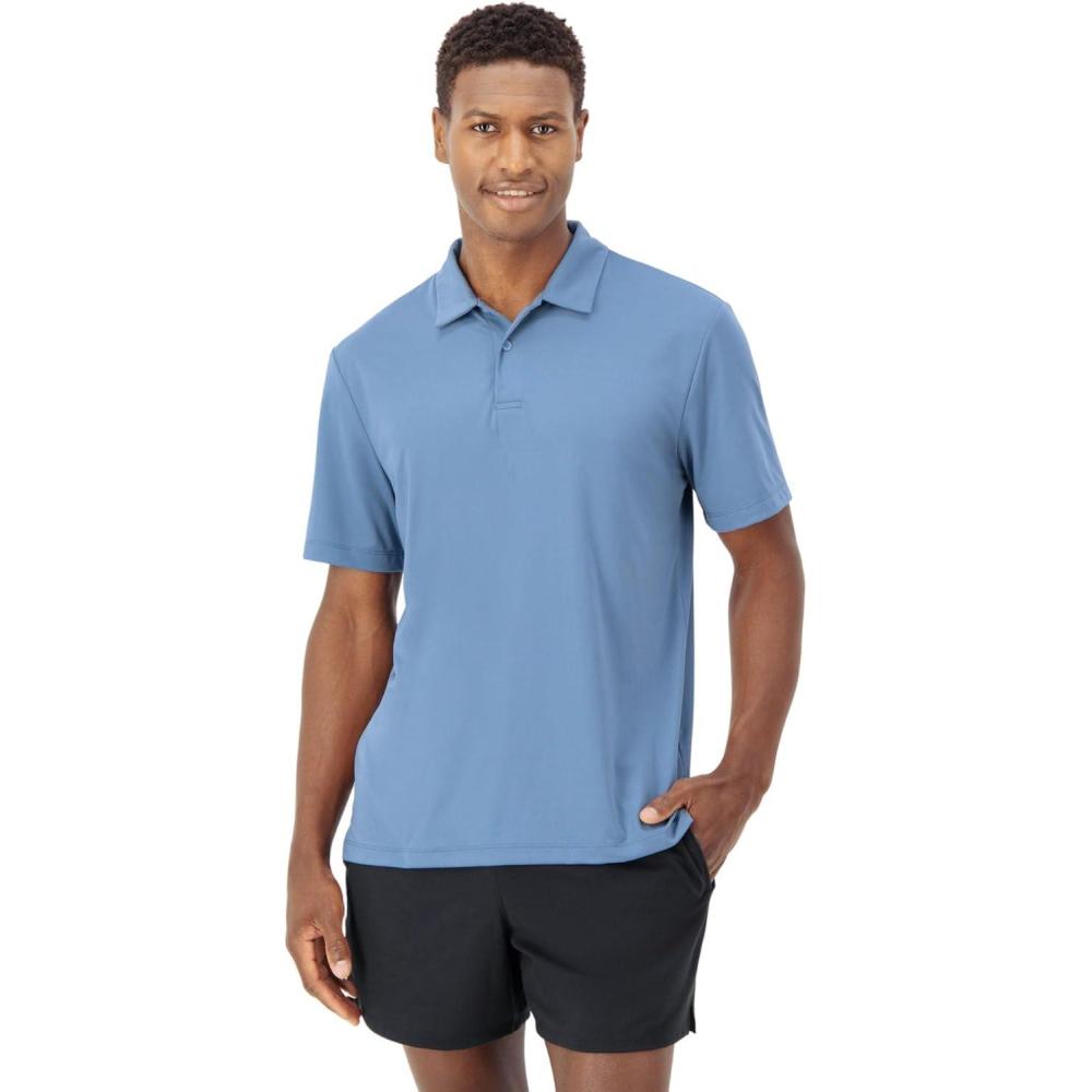 imageHanes Moves Performance Short Sleeve Polo Shirt for Men MoistureWickingBlue Dive
