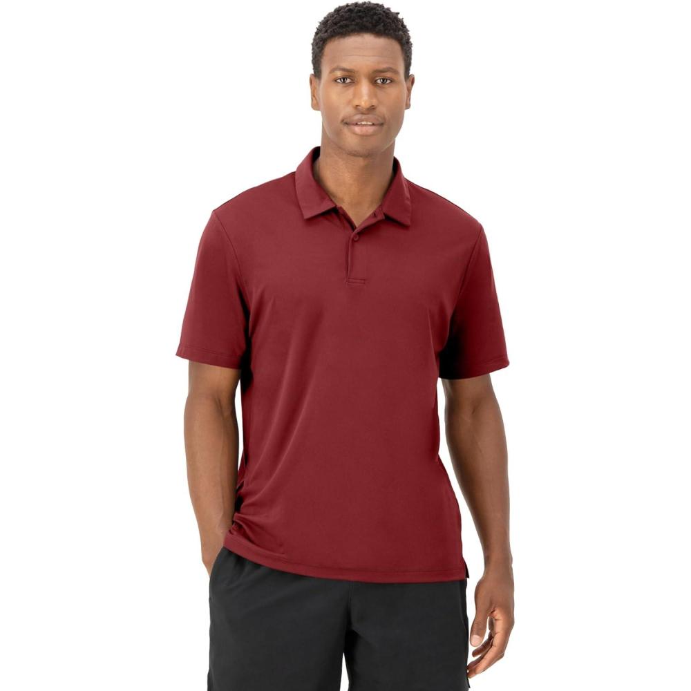 imageHanes Moves Performance Short Sleeve Polo Shirt for Men MoistureWickingCardinal Red