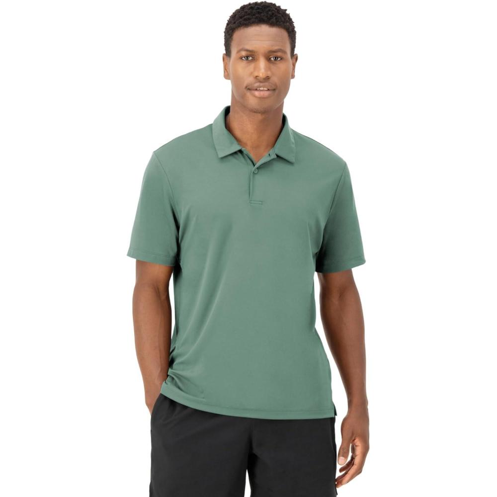 imageHanes Moves Performance Short Sleeve Polo Shirt for Men MoistureWickingHerbal Olive Green