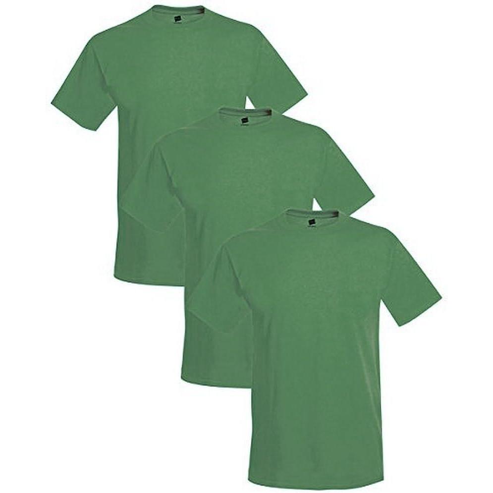 imageHanes Originals Crew T Pack Stretch Cotton Men MoistureWicking Tee Shirts 3PackGreen