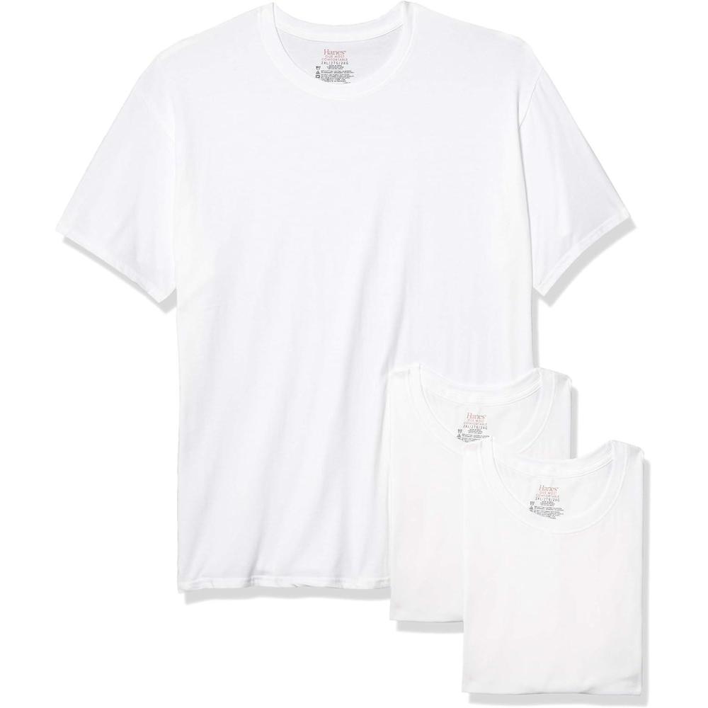 imageHanes Originals Crew T Pack Stretch Cotton Men MoistureWicking Tee Shirts 3PackWhite