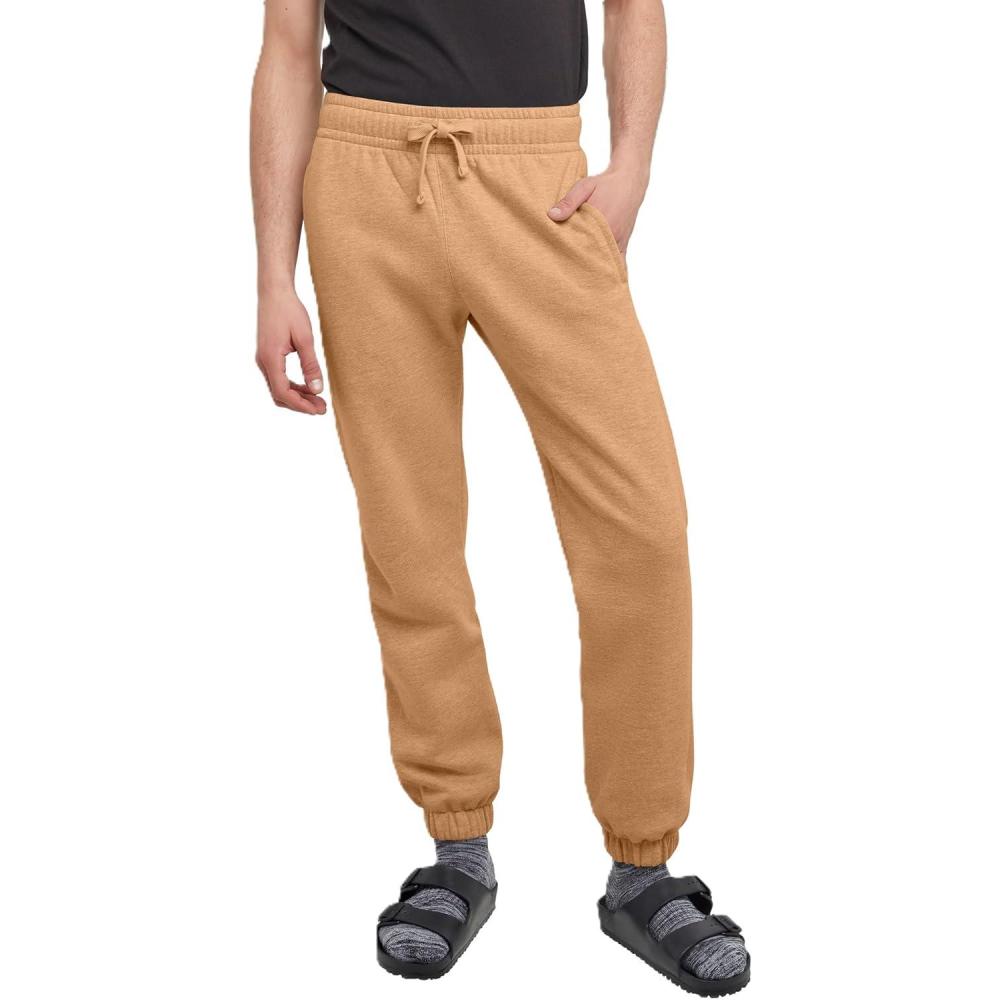 imageHanes Originals Mens Jogger Sweatpants Heavyweight Fleece Joggers with Pockets 30quot InseamAcorn Brown Pe Heather