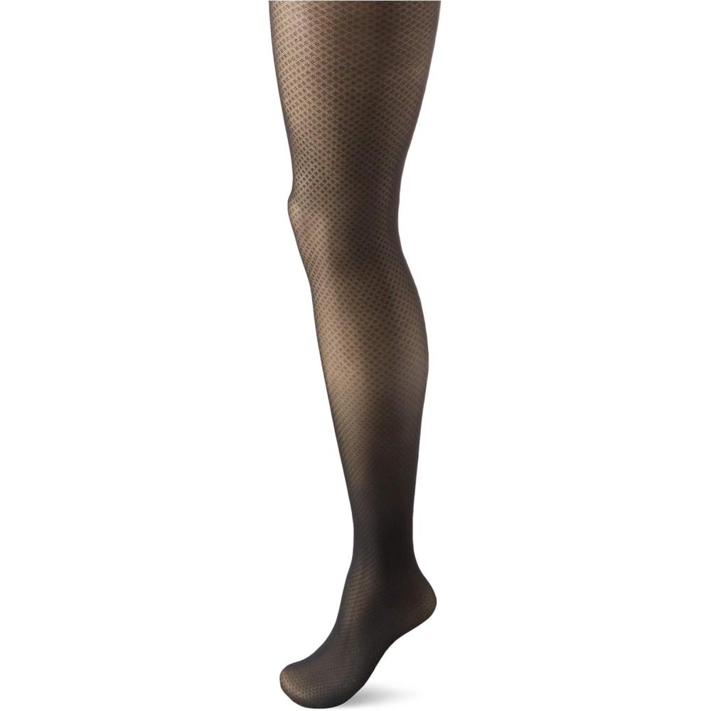 imageHanes Script Womens Fashion Diamond Compression Tights for Leg Support Control Top Sheer Toe Black