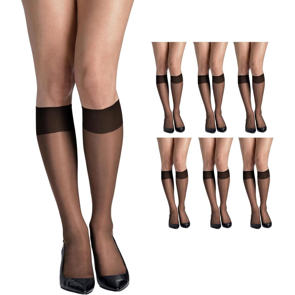 imageHanes Silk Reflections Womens Knee High Reinforce Toe 2 PackJet