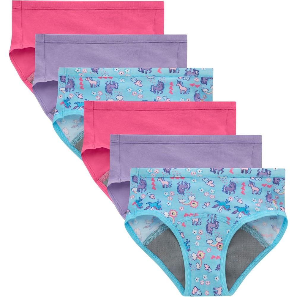imageHanes Toddler Girls Potty Trainer Brief MoistureWicking Panty Odor Protection Potty Trainer Underwear 6PackPinkBlue 6 Pack