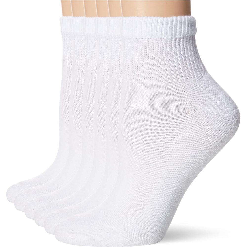 imageHanes Ultimate womens Ankle Socks Comfort Toe Seamed White ampamp Black Available 6packWhite 6 Pack