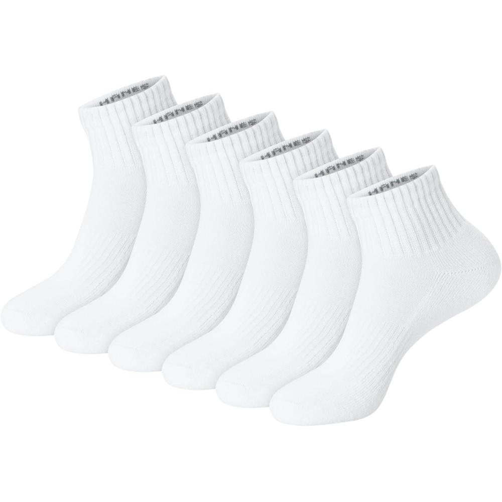 imageHanes Unisex Plain White Socks Pack or Plain Black Socks Pack Mens Womens ampamp Teen Sizes Crew and Ankle 6PacksWhite