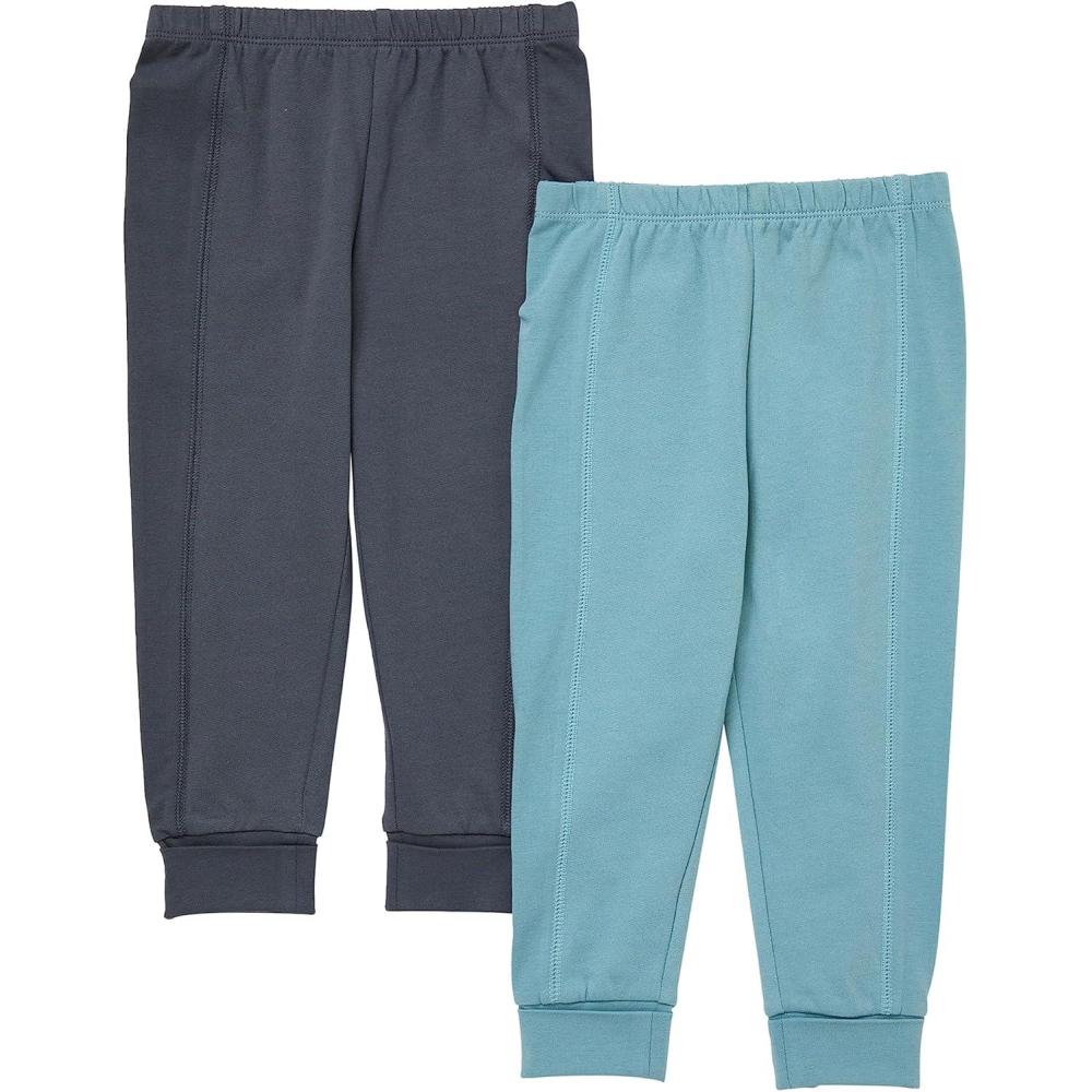 imageHanes Unisex Pure Comfort French Terry Joggers Girl and Baby Boy Pants 2PackGreyBlue