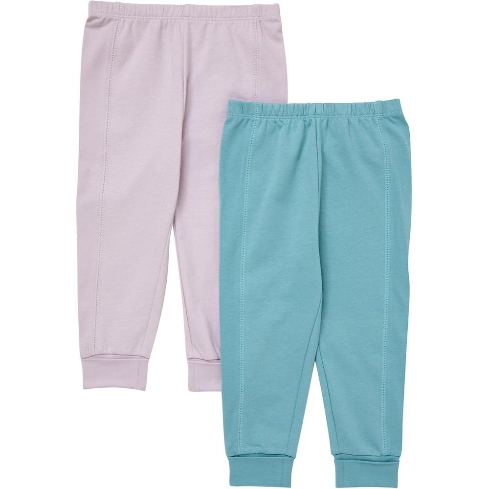 imageHanes Unisex Pure Comfort French Terry Joggers Girl and Baby Boy Pants 2PackPurpleBlue