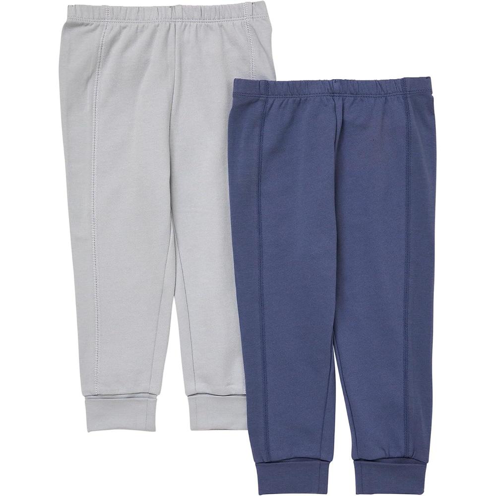 imageHanes Unisex Pure Comfort French Terry Joggers Girl and Baby Boy Pants 2PackSilverBlue