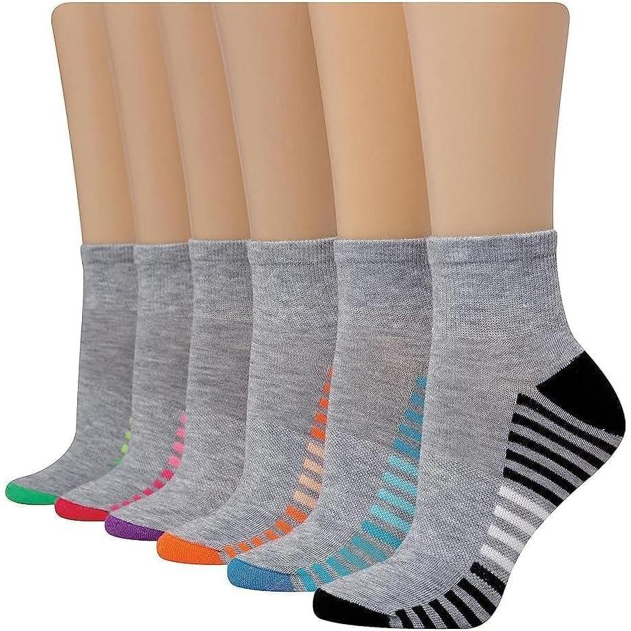 imageHanes Womens 6Pair Comfort Fit Ankle SocksGrey 6 Pack