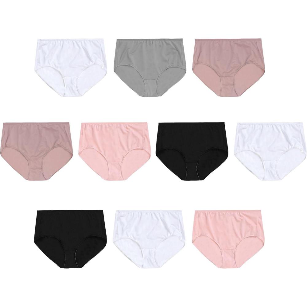 imageHanes Womens Lightweight Mesh Briefs 10Pack Brief Underwear for Women Cool Mesh Panties10 Pack Assorted 1