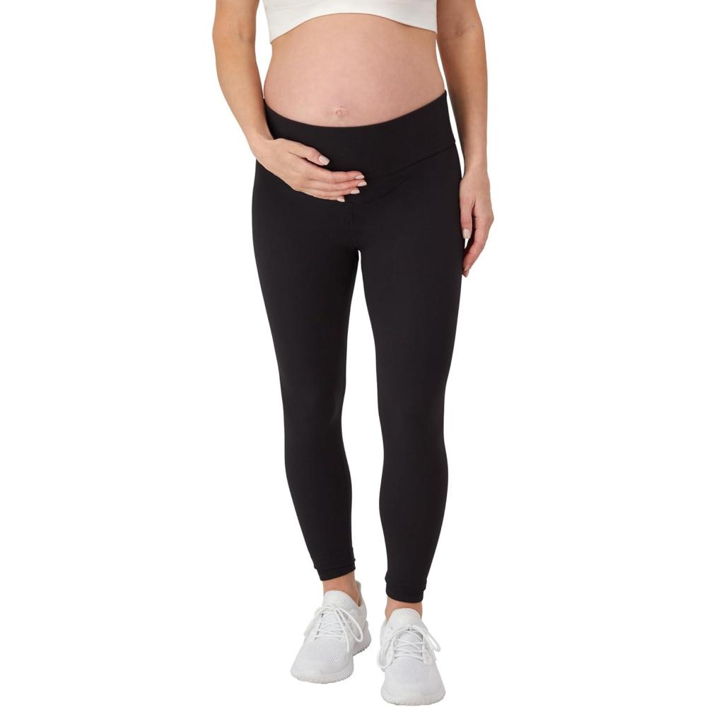 imageHanes Womens Maternity Leak Protection 78 Pregnancy Leggings with Builtin Underwear 25 InseamBlack