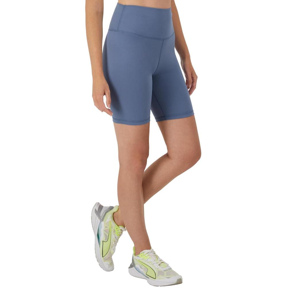 imageHanes Womens Moves Bike Shorts Soft ampamp Stretchy Workout Shorts with Interior Pocket MoistureWicking 3 Or 7quot InseamBlue Dive