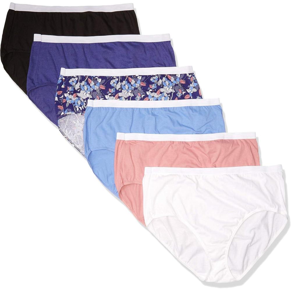 imageHanes Womens Organic Cotton Panties Pack ComfortSoft Underwear 6Pack Colors May VarySolidHeatherPrint Mix