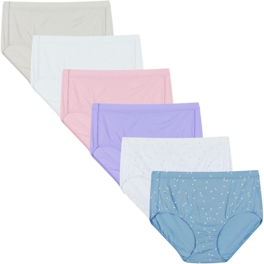 imageHanes Womens Organic Cotton Panties Pack Comfortsort Underwear Colors May Vary Briefs Assorted Colors 6pack Briefs 6 US