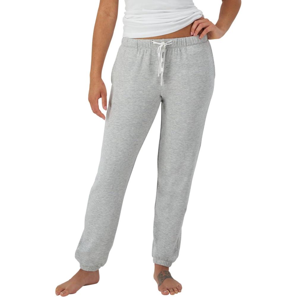 imageHanes Womens Originals French Terry Joggers Lightweight Lounge Pants for Women Comfywear Loungewear 28quotHeritage Grey Marle
