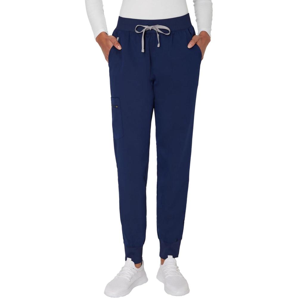 imageHanes Womens Scrub Joggers Comfort Fit Healthcare Pants for Women MoistureWicking Medical Scrubs with Odor ControlAthletic Navy