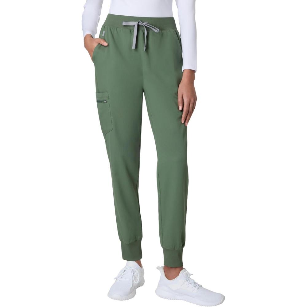 imageHanes Womens Scrub Joggers Comfort Fit Healthcare Pants for Women MoistureWicking Medical Scrubs with Odor ControlGreen Moss