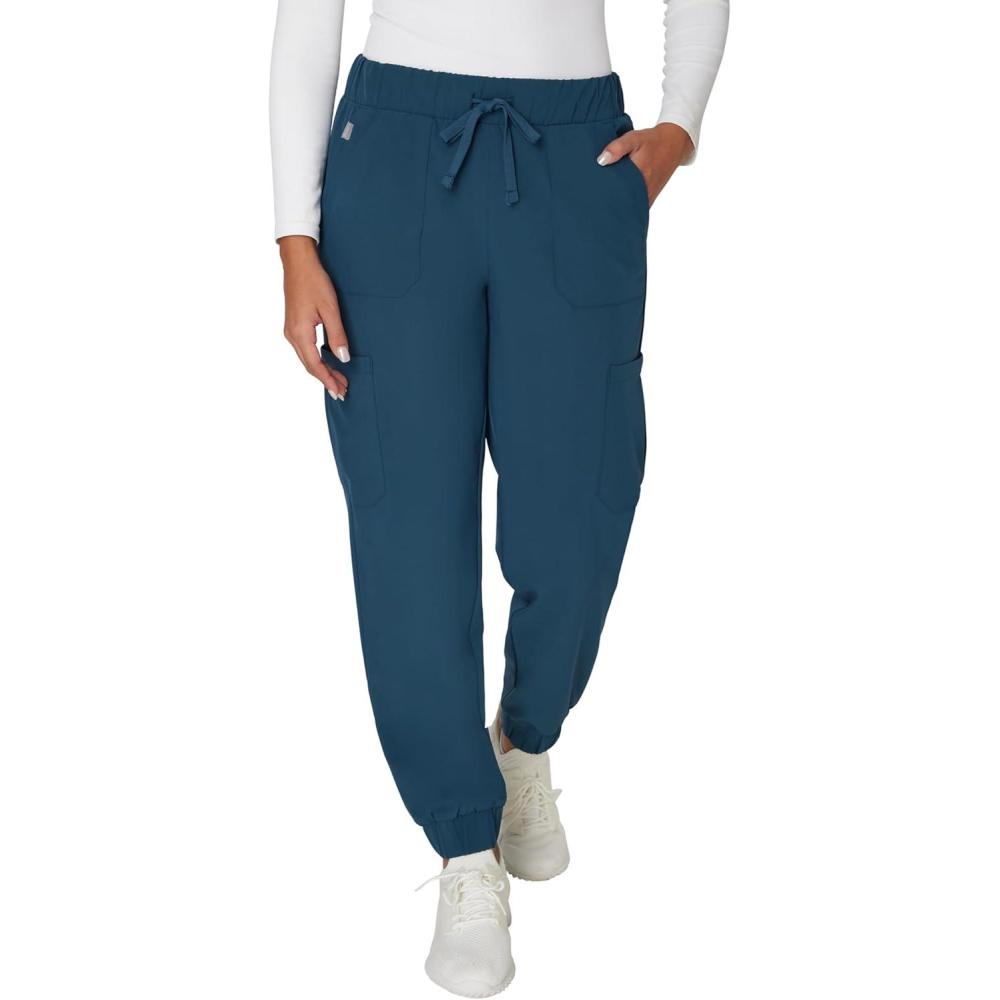 imageHanes Womens Scrubs Cargo Joggers Healthcare Scrub Joggers for Women Moisture WickingCaribbean Blue
