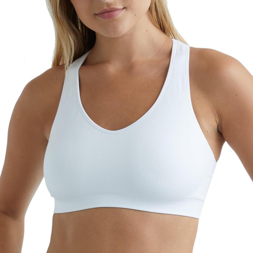 imageHanes Womens Seamless Racerback Sports BraTrue White  1 Pack