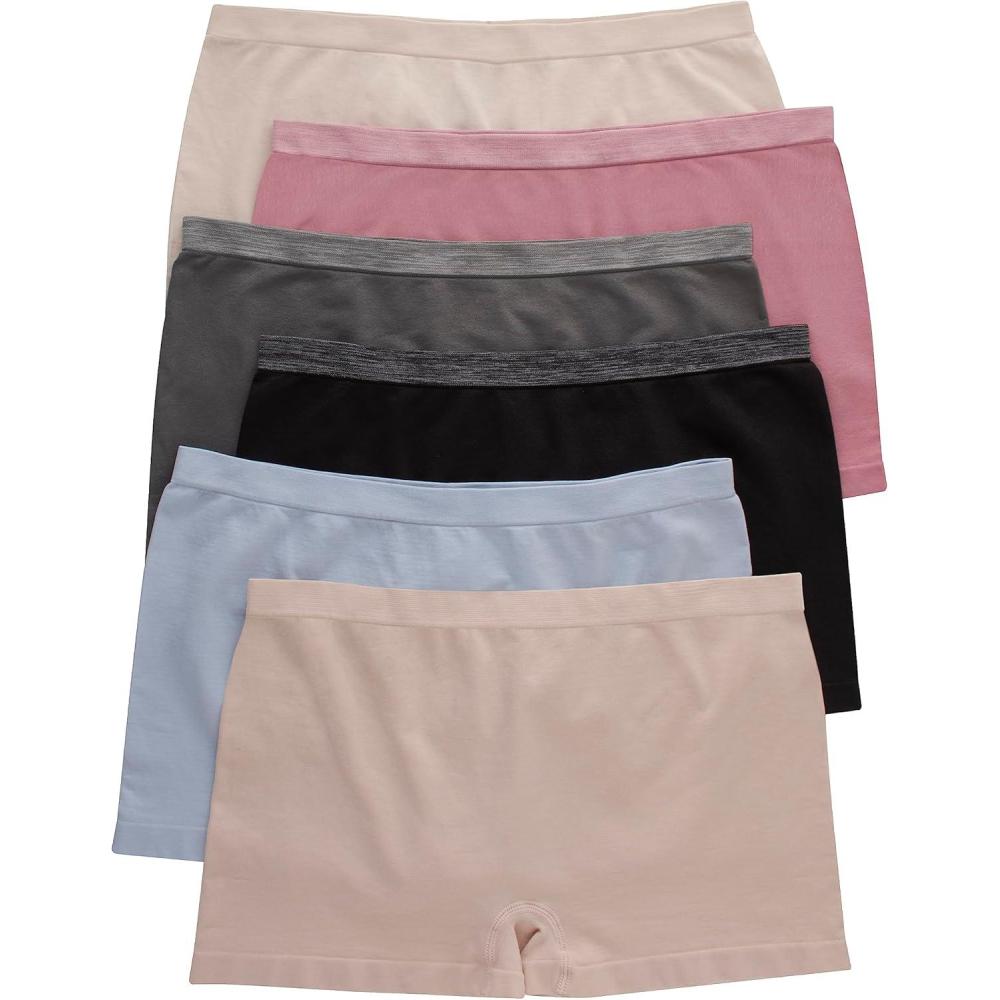 imageHanes Womens Sporty Assorted Boyshort Underwear Pack Of 6Assorted Colors