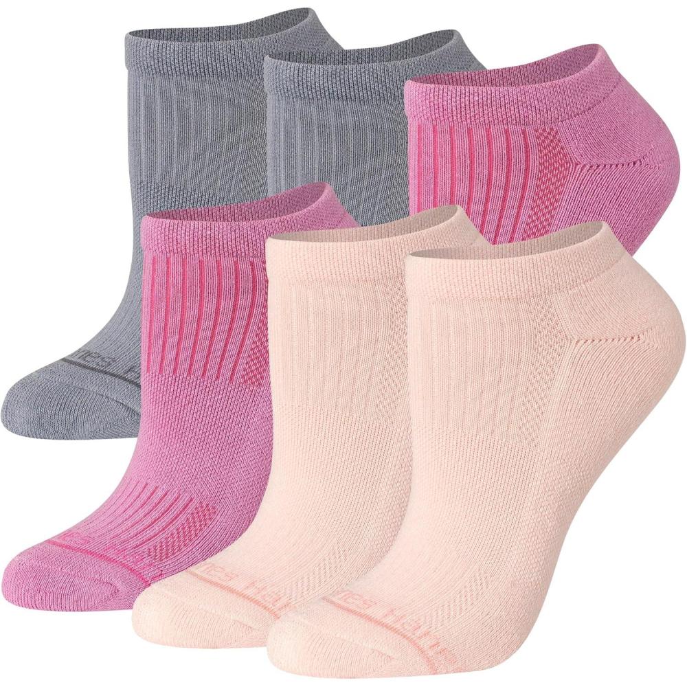 imageHanes Womens Supersoft Socks Stretch No Show and Mid Crew Socks 6pairsPinkGrayPeach
