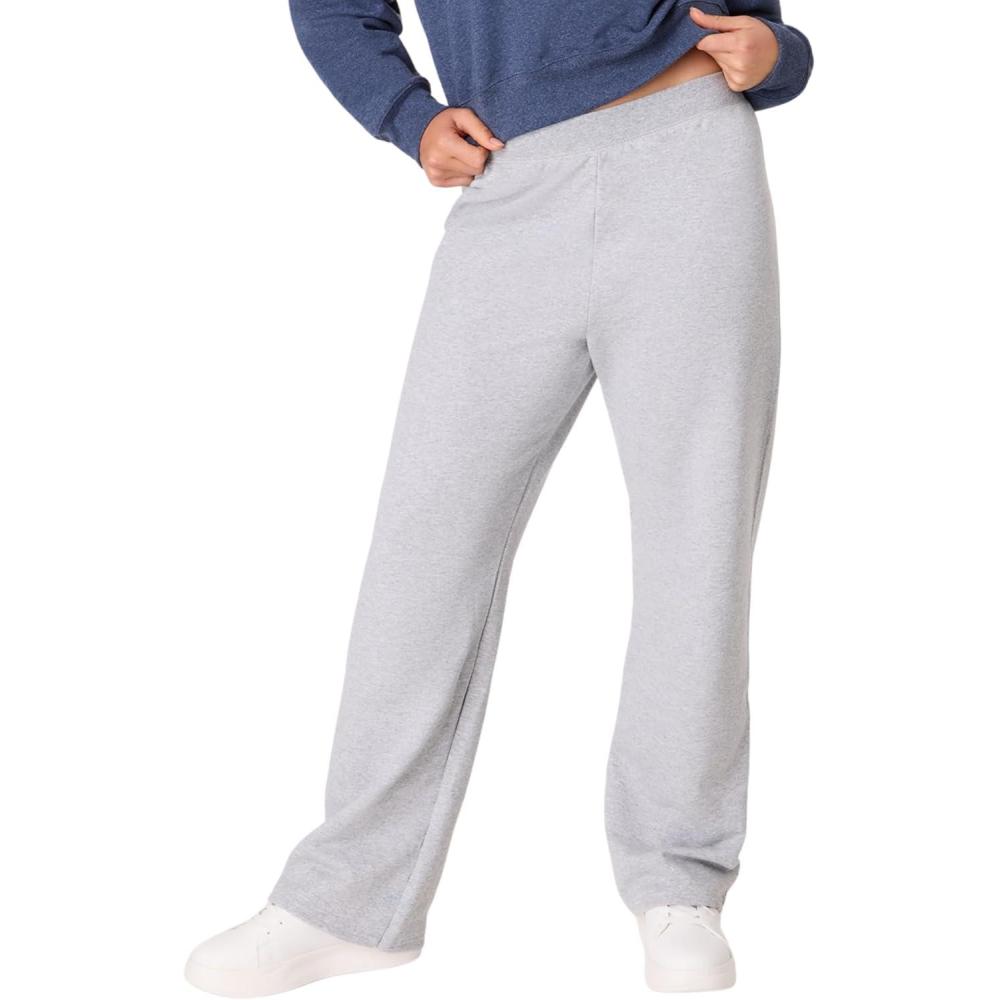 imageHanes Womens Sweatpants EcoSmart Fleece Pocketless OpenBottom Sweatpant Regular ampamp PetiteLight Steel