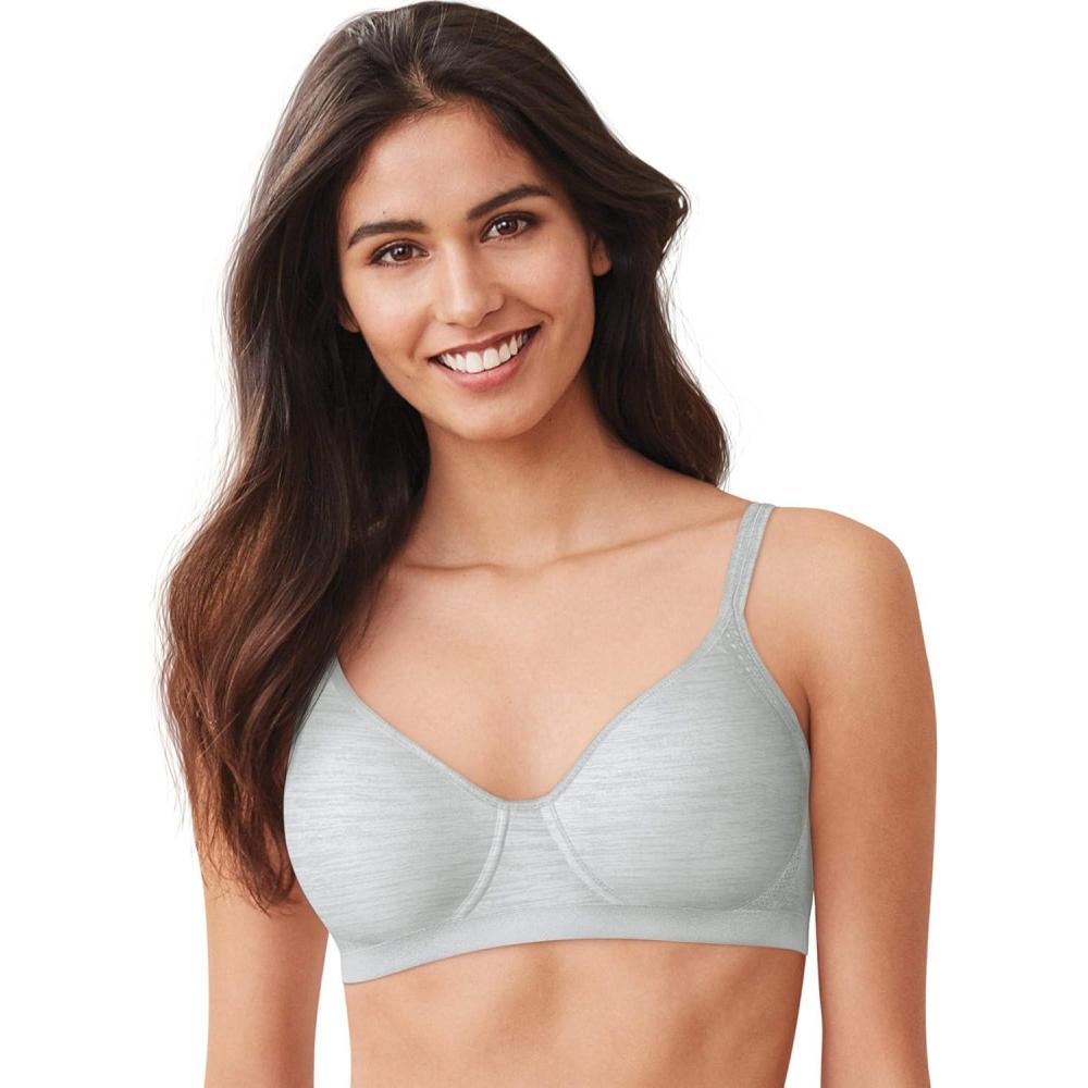 imageHanes Womens XTemp Wireless Bra Cooling Mesh TShirt Bra ComfortFlex Fit Wirefree BraHeather Gray