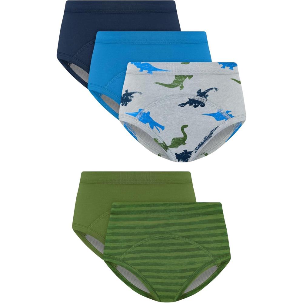 imageHanes babyboys Potty Training Underwear Brief 5 Pairs Heavy Absorbency Toddler Boys Cotton Training UnderwearBlueStripes