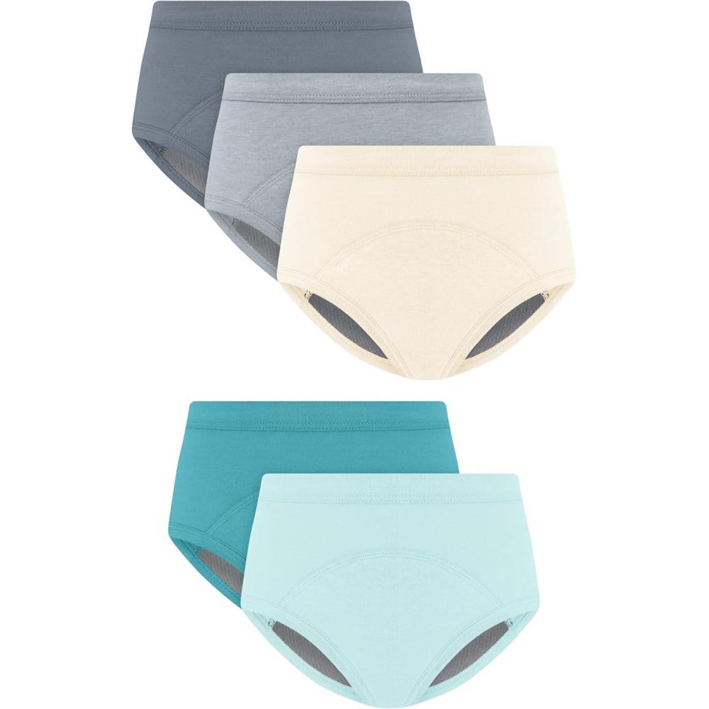 imageHanes babyboys Potty Training Underwear Brief 5 Pairs Heavy Absorbency Toddler Boys Cotton Training UnderwearSeafoamBeigeGrey