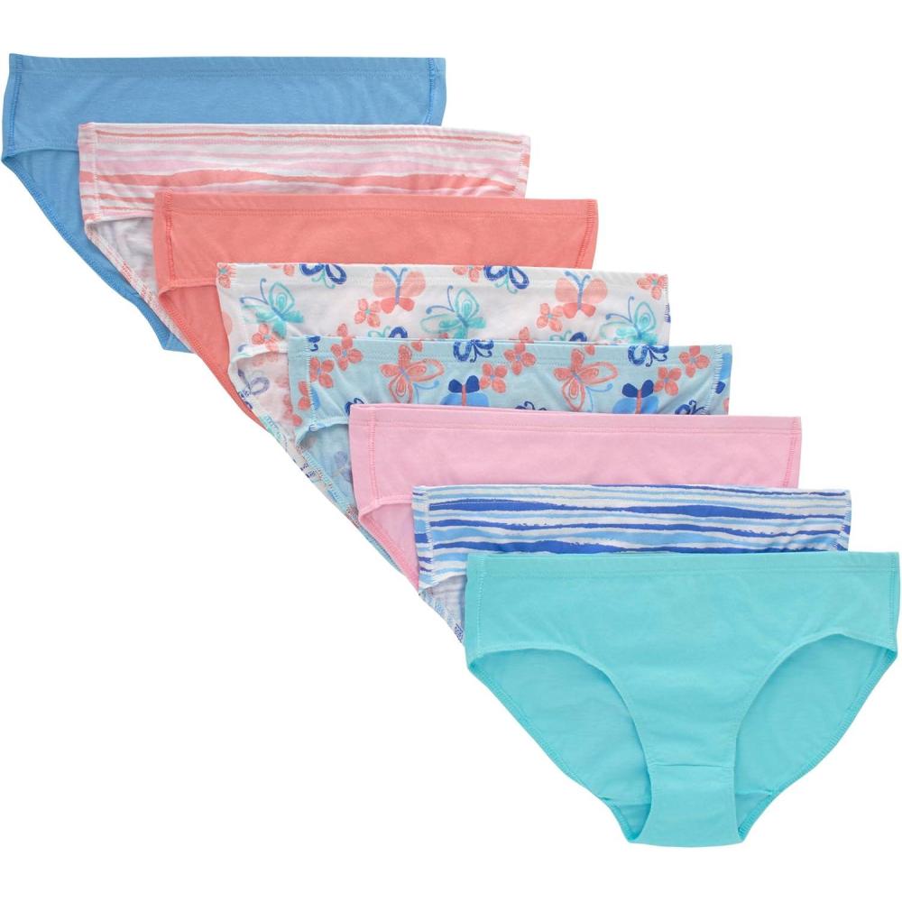 imageHanes girls Organic Underwear Brief ampamp Hipster Toddler ampamp Girl Sizes Pure Comfort Organic 100 Cotton Panties 8packHipster Pink Blue Solids Patterns