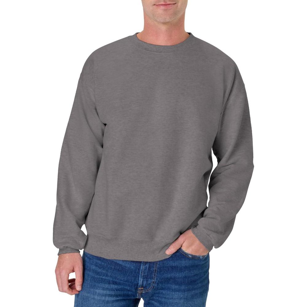 imageHanes mens Ultimate Sweatshirt Heavyweight Fleece Sweatshirt Crewneck Pullover for MenOxford Gray