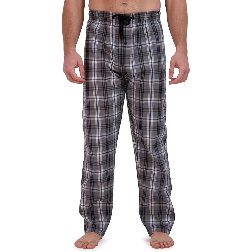 imageHanes mens Woven Pajama PantBlack Plaid