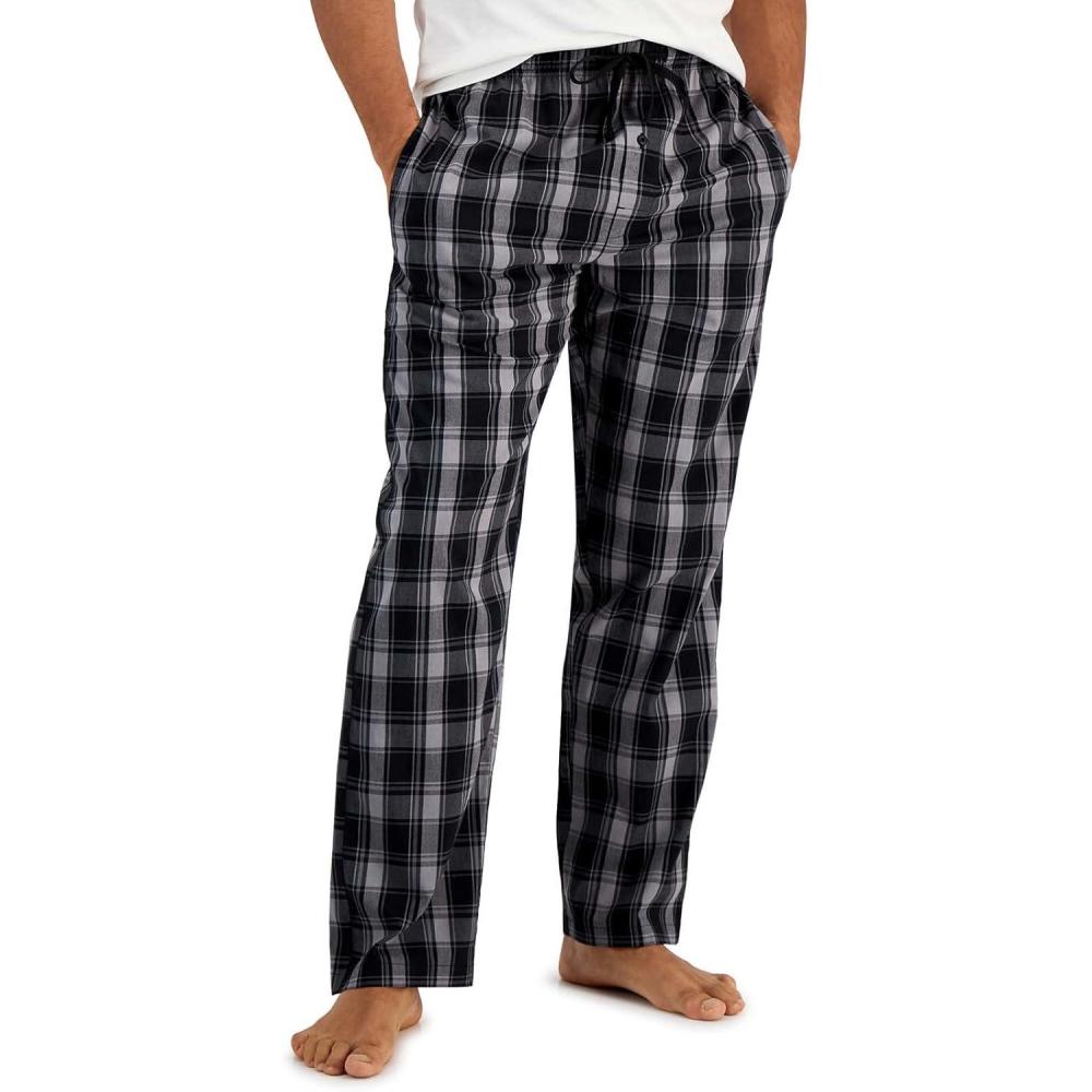 imageHanes mens Woven Pajama PantBlackGrey